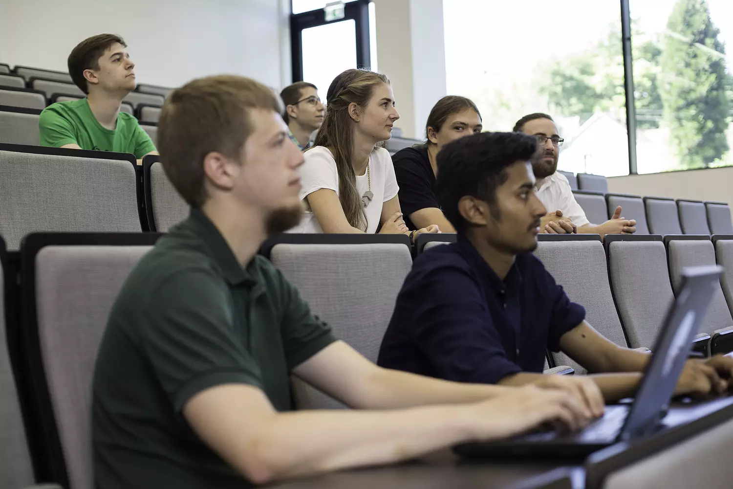 Cybersecurity Master of Science students in lecture hall